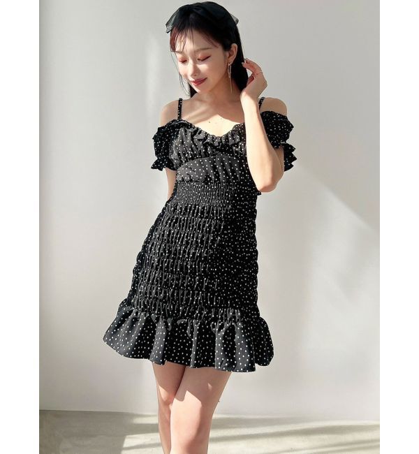 RESEXXY「シャーリングミニワンピース」|ワンピース|