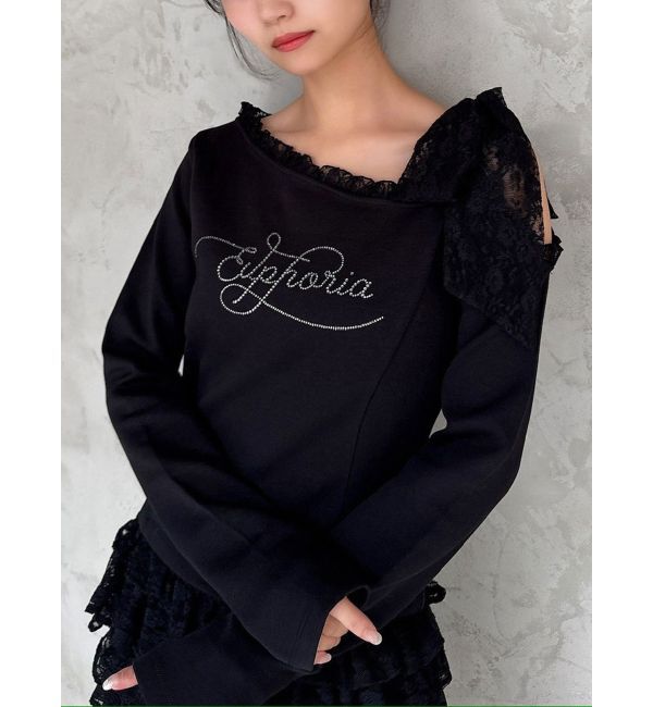 RESEXXY「レーストリミングトップス」|Tシャツ・カットソー|ブラック