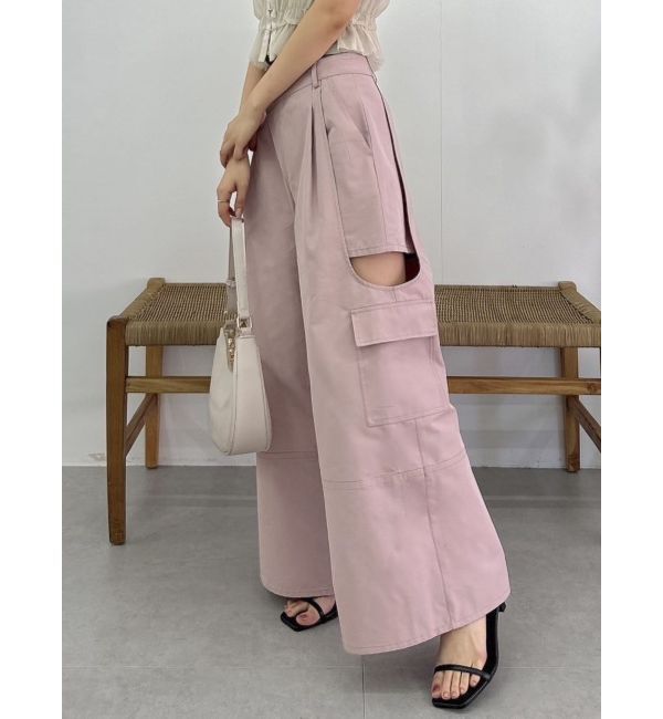 dazzlin「サイドオープンカーゴワイドパンツ」|その他|ピンク