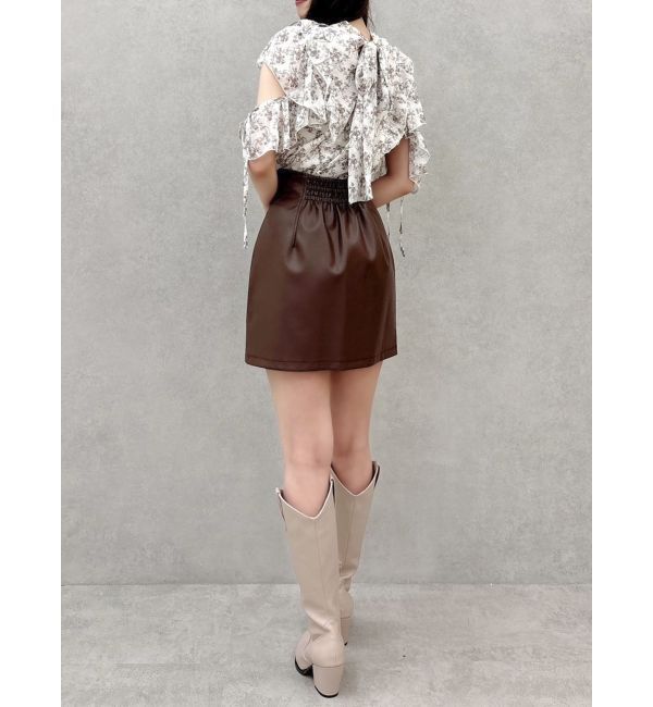 dazzlin「【SETUP】マテリアルコンパクトミニスカート※セットアップ対応」|スカート|