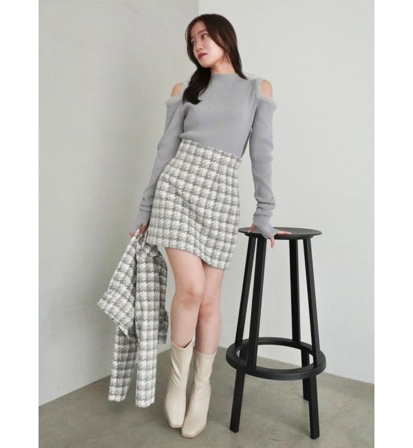 dazzlin「【SETUP】マテリアルコンパクトミニスカート※セットアップ対応」|スカート|