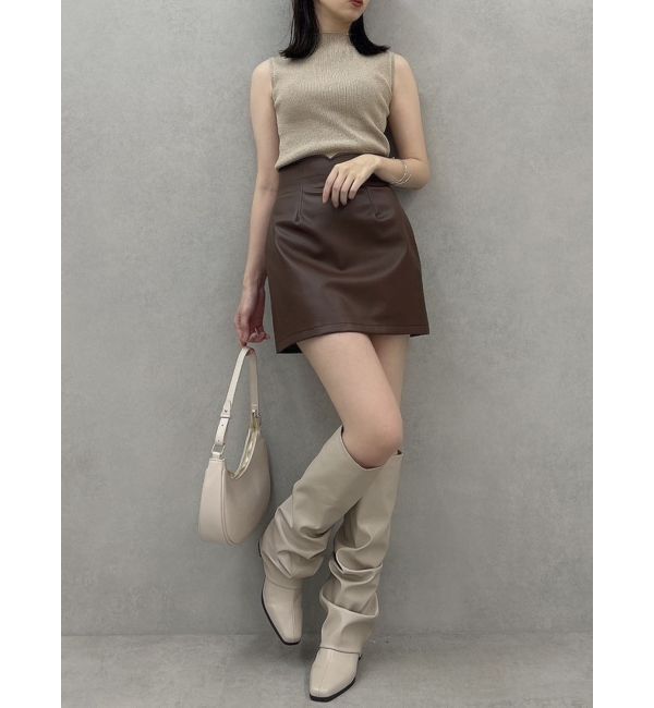 dazzlin「【SETUP】マテリアルコンパクトミニスカート※セットアップ対応」|スカート|