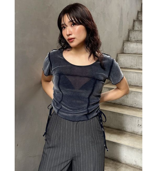 MURUA「フェードシアーベロアトップス」|Tシャツ・カットソー|