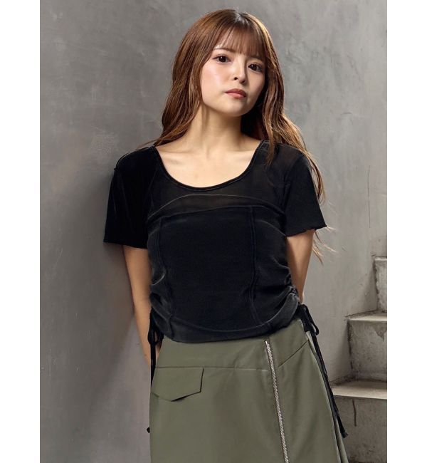 MURUA「フェードシアーベロアトップス」|Tシャツ・カットソー|