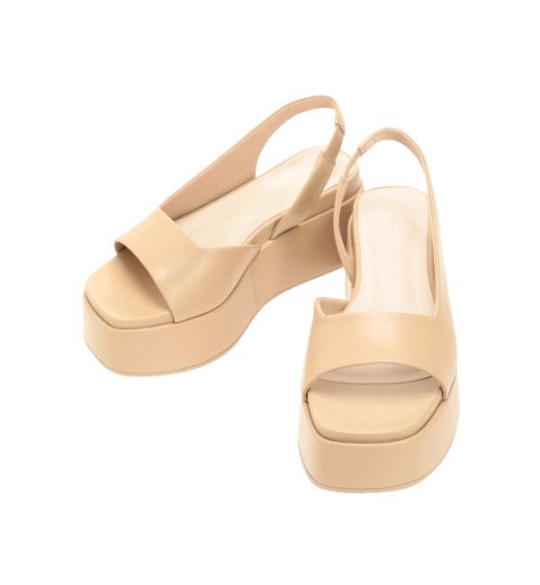 LAGUNAMOON「プラットフォームサンダル」|サンダル|ベージュ