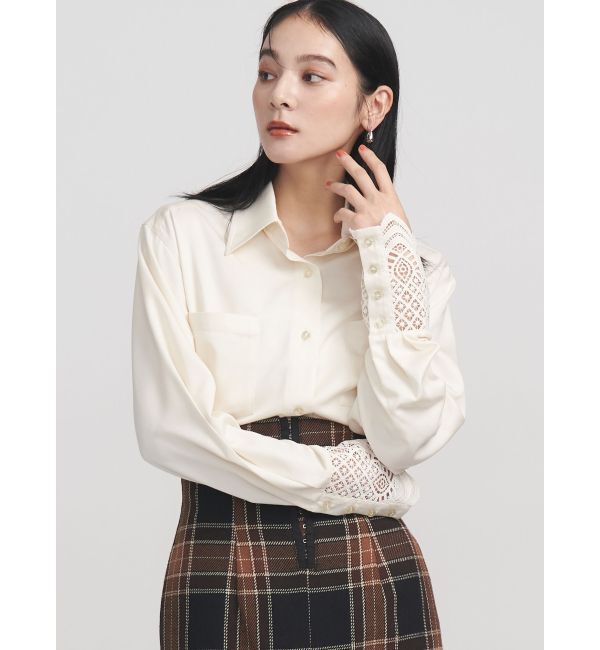 LAGUNAMOON「レースカフスシャツ」|シャツ・ブラウス|ホワイト