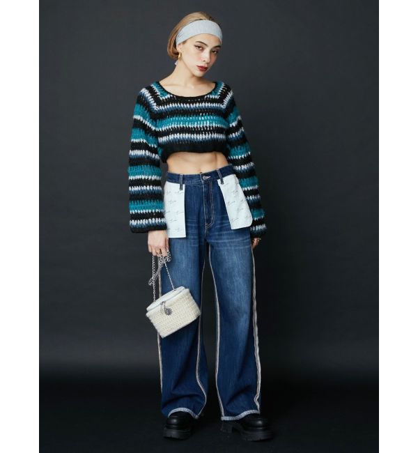 EVRIS「リバースワイドデニムパンツ」|デニム|