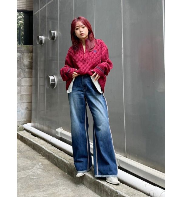 EVRIS「リバースワイドデニムパンツ」|デニム|