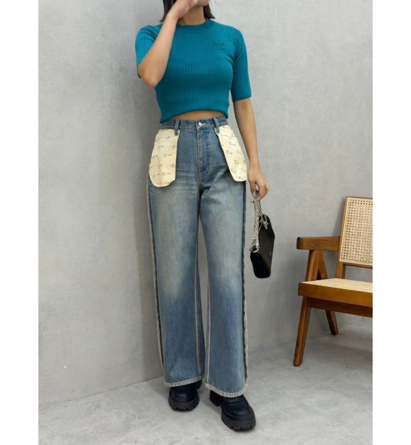 EVRIS「リバースワイドデニムパンツ」|デニム|