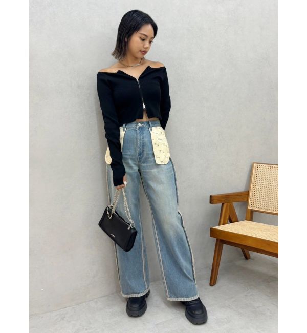 EVRIS「リバースワイドデニムパンツ」|デニム|