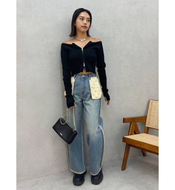 EVRIS「リバースワイドデニムパンツ」|デニム|