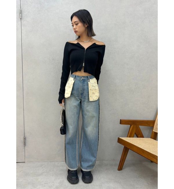 EVRIS「リバースワイドデニムパンツ」|デニム|