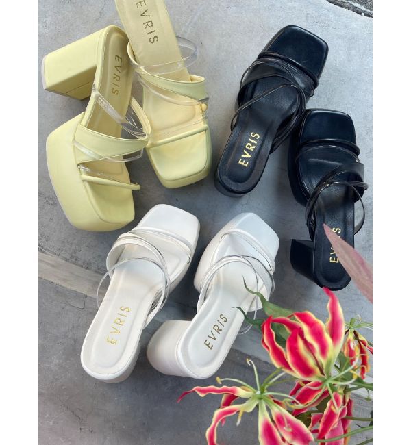 EVRIS「コクーンチャンキーヒールサンダル」|サンダル|