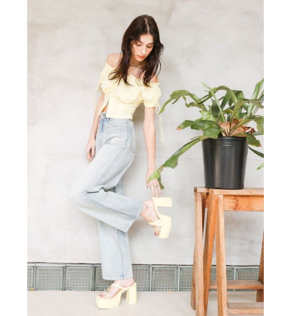 EVRIS「コクーンチャンキーヒールサンダル」|サンダル|