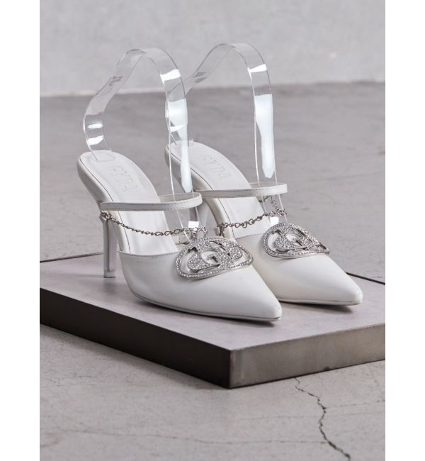 GYDA「3way GDビジューMOLDチェーンストラップポインテッドミュール」|その他|オフホワイト