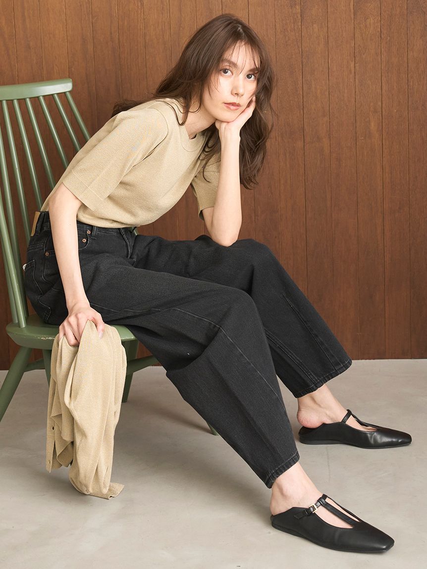 Mila Owen「ウエストゴムカーヴィデニム【ウォッシャブル】」|デニム|