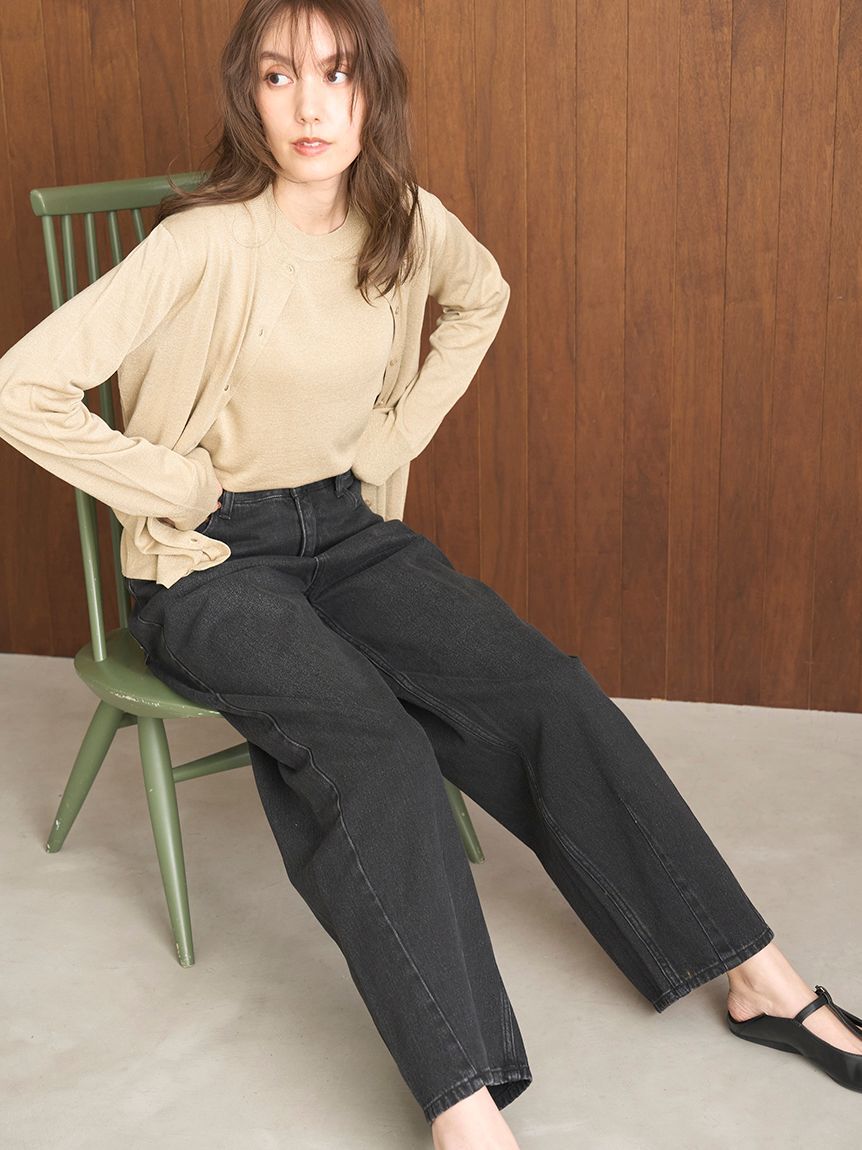Mila Owen「ウエストゴムカーヴィデニム【ウォッシャブル】」|デニム|