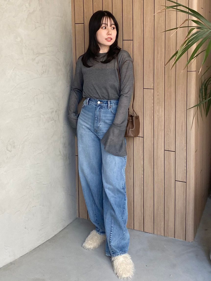 Mila Owen「ウエストゴムカーヴィデニム【ウォッシャブル】」|デニム|