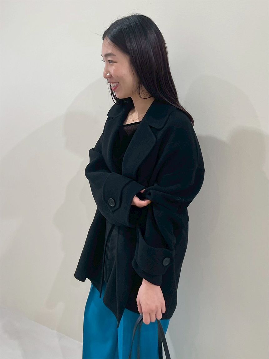 Mila Owen「woolコクーンシルエットピーコート」|チェスターコート|