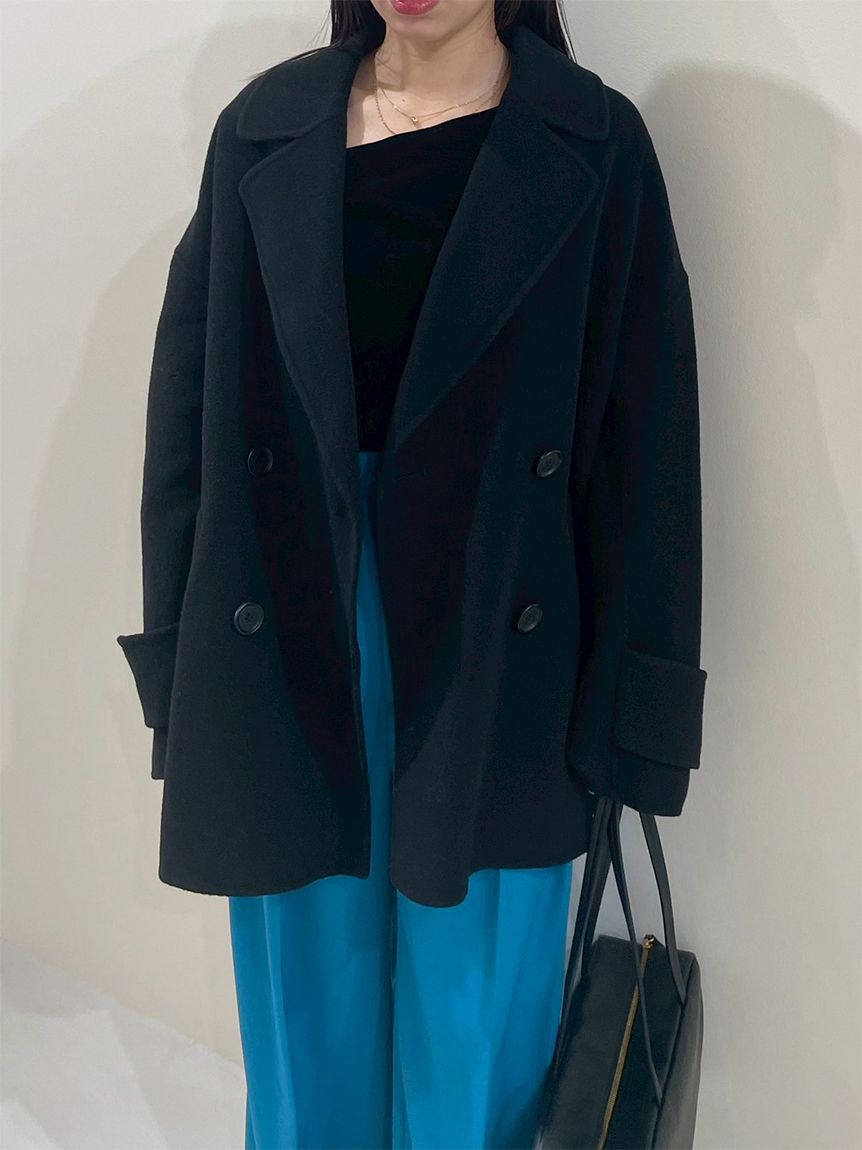 Mila Owen「woolコクーンシルエットピーコート」|チェスターコート|