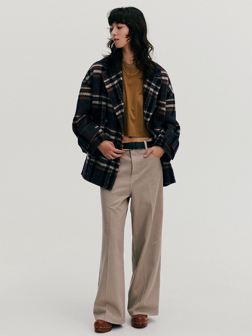 Mila Owen「woolコクーンシルエットピーコート」|チェスターコート|