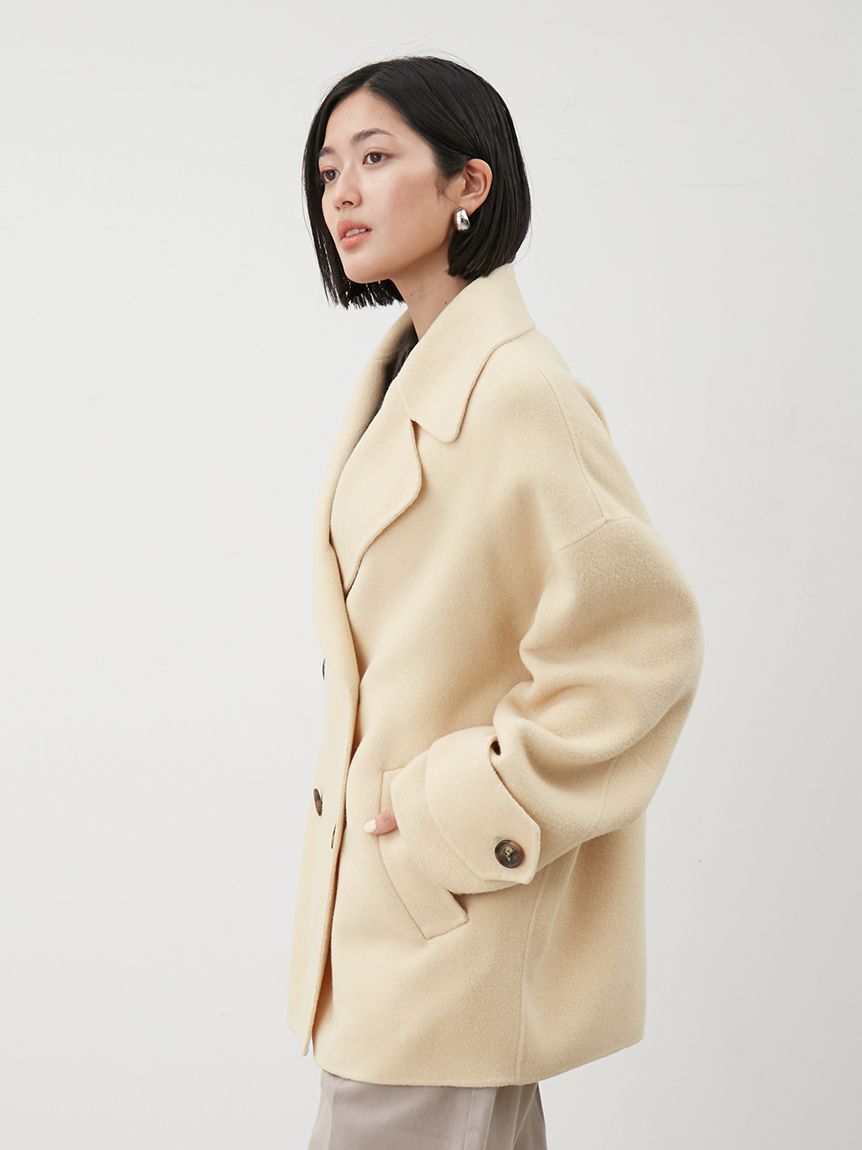 Mila Owen「woolコクーンシルエットピーコート」|チェスターコート|