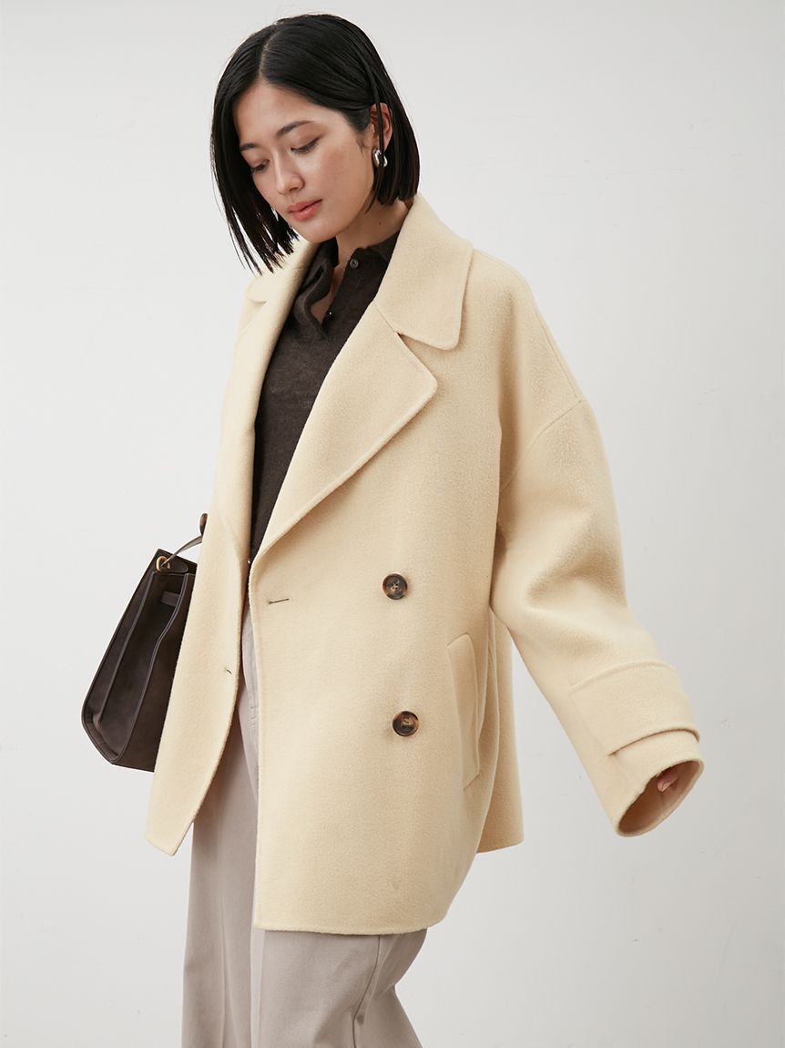 Mila Owen「woolコクーンシルエットピーコート」|チェスターコート|