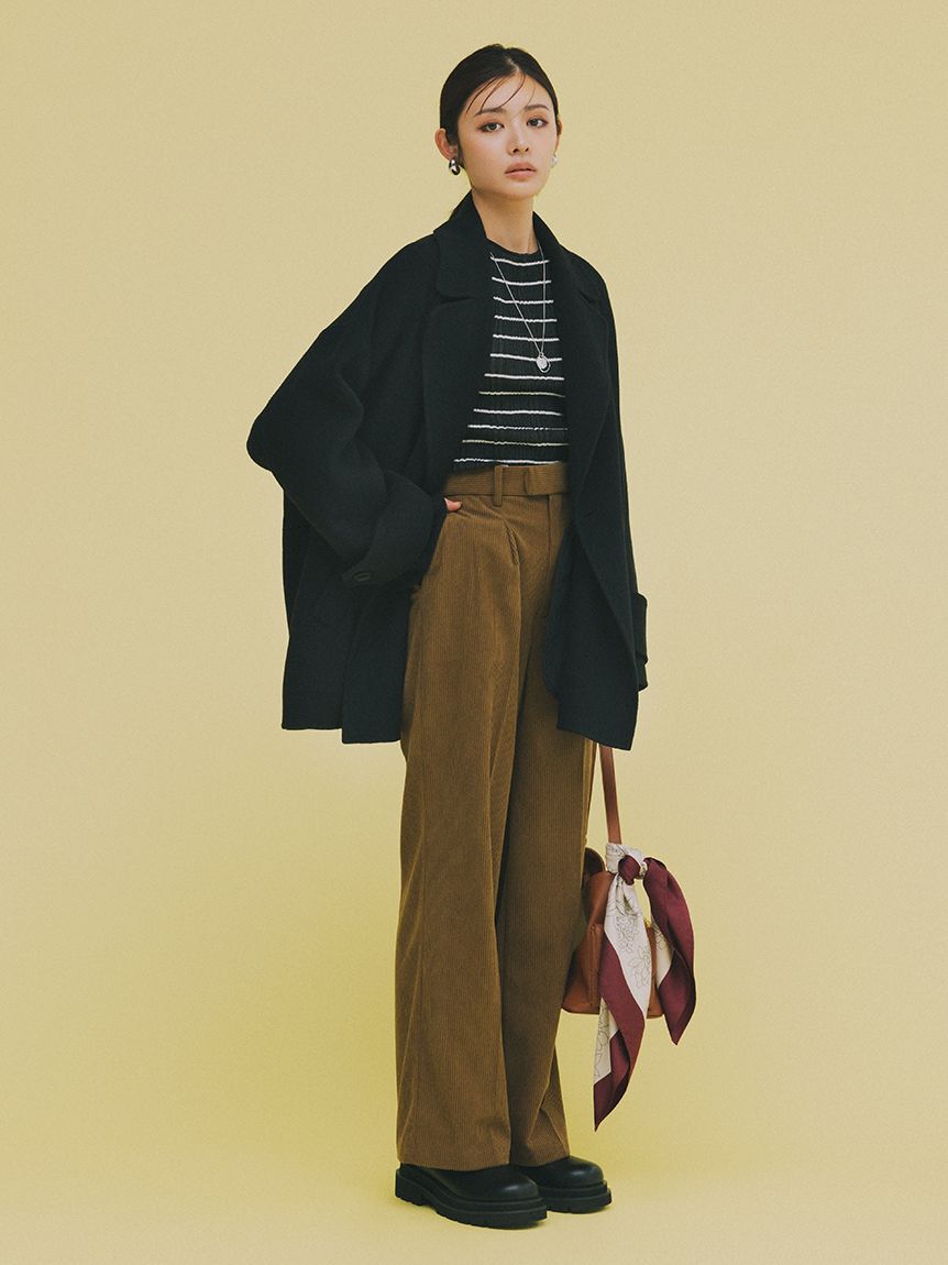 Mila Owen「woolコクーンシルエットピーコート」|チェスターコート|