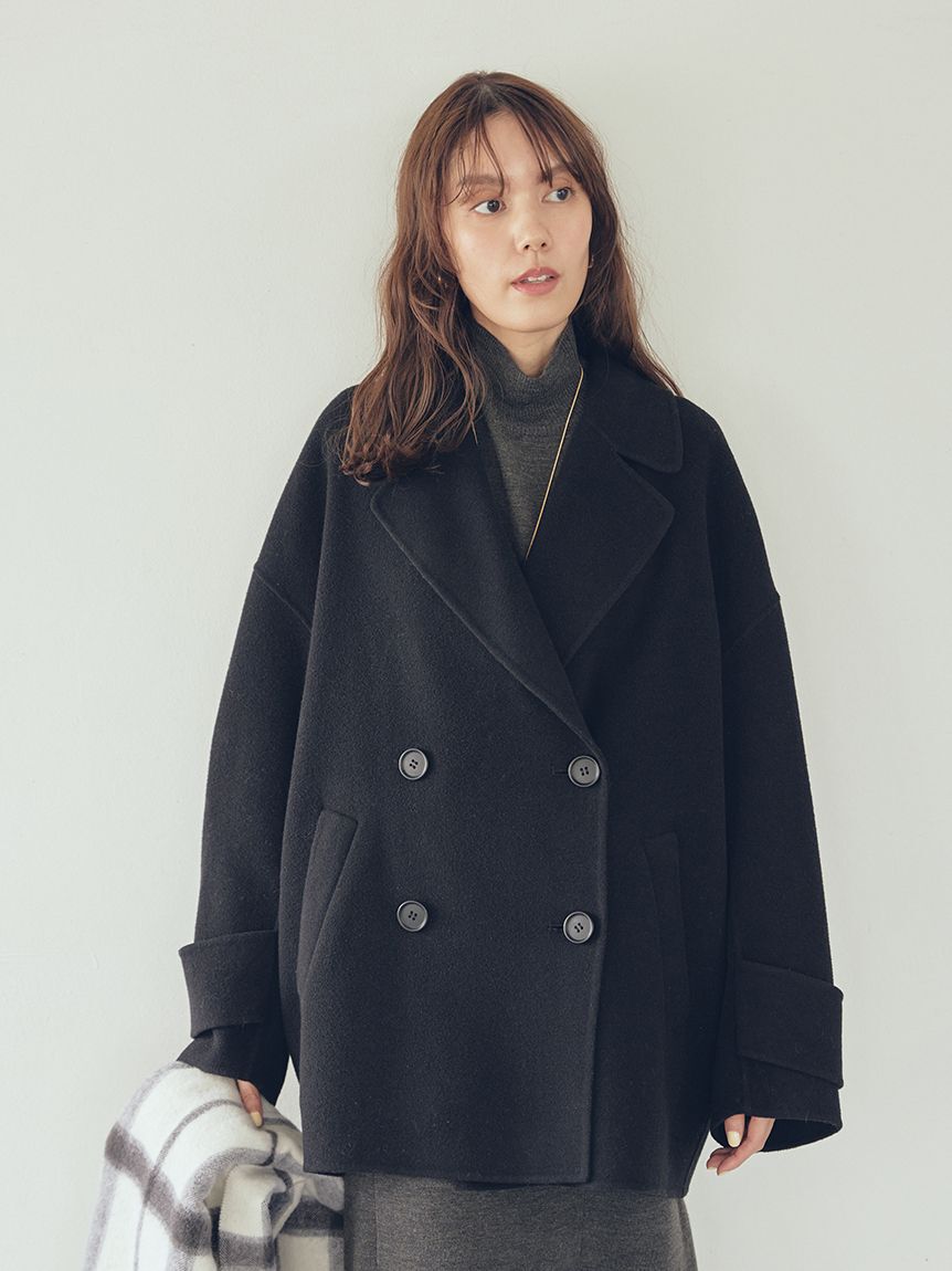 Mila Owen「woolコクーンシルエットピーコート」|チェスターコート|
