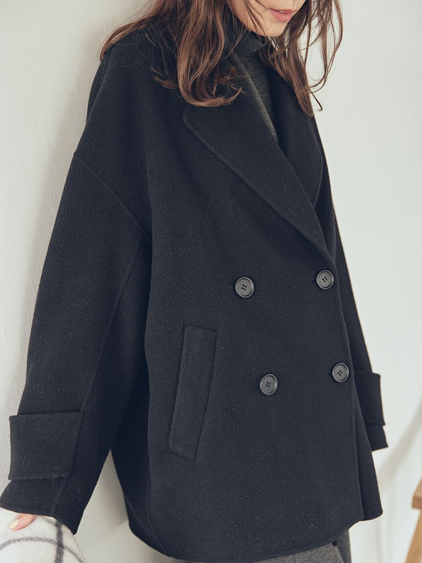 Mila Owen「woolコクーンシルエットピーコート」|チェスターコート|