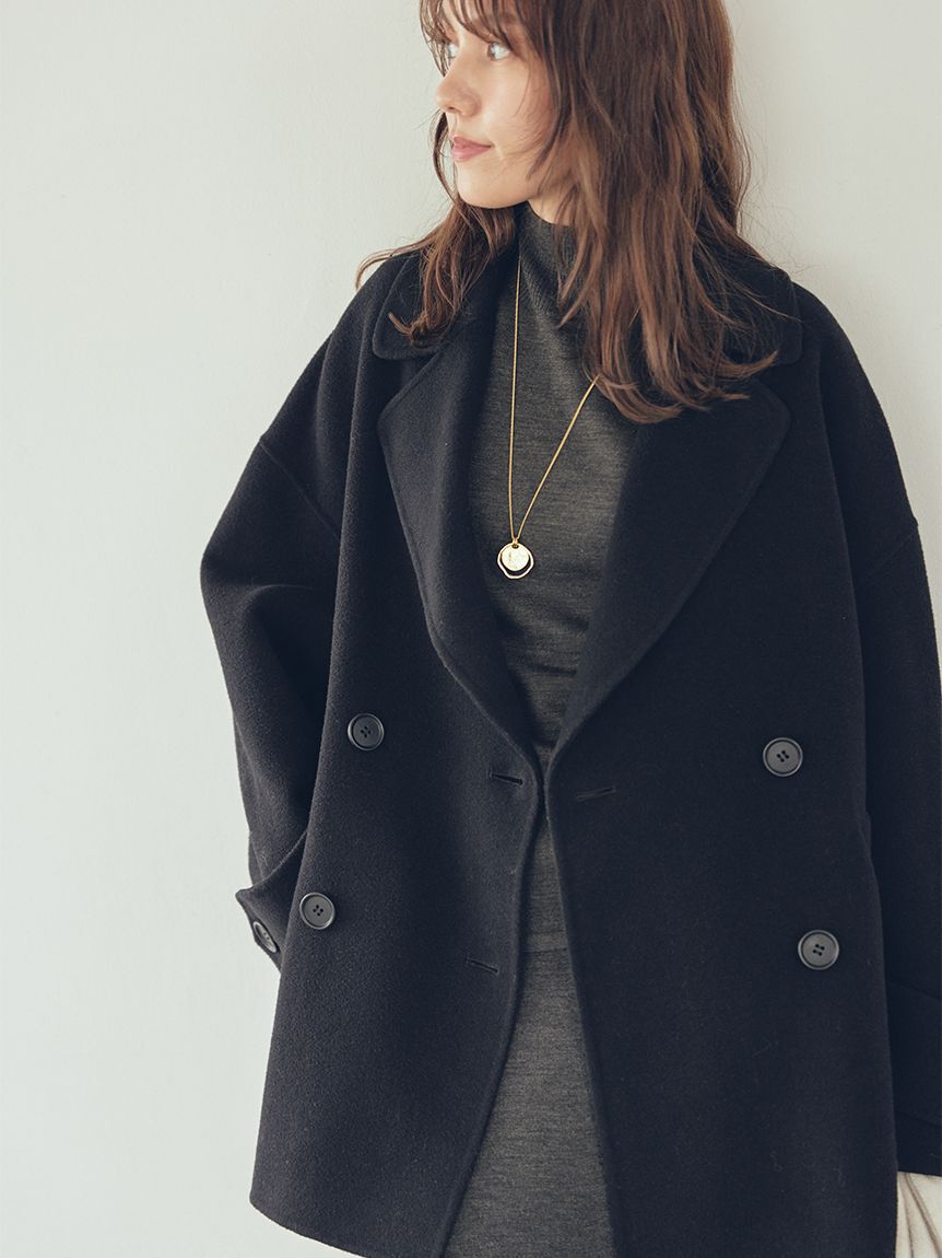 Mila Owen「woolコクーンシルエットピーコート」|チェスターコート|