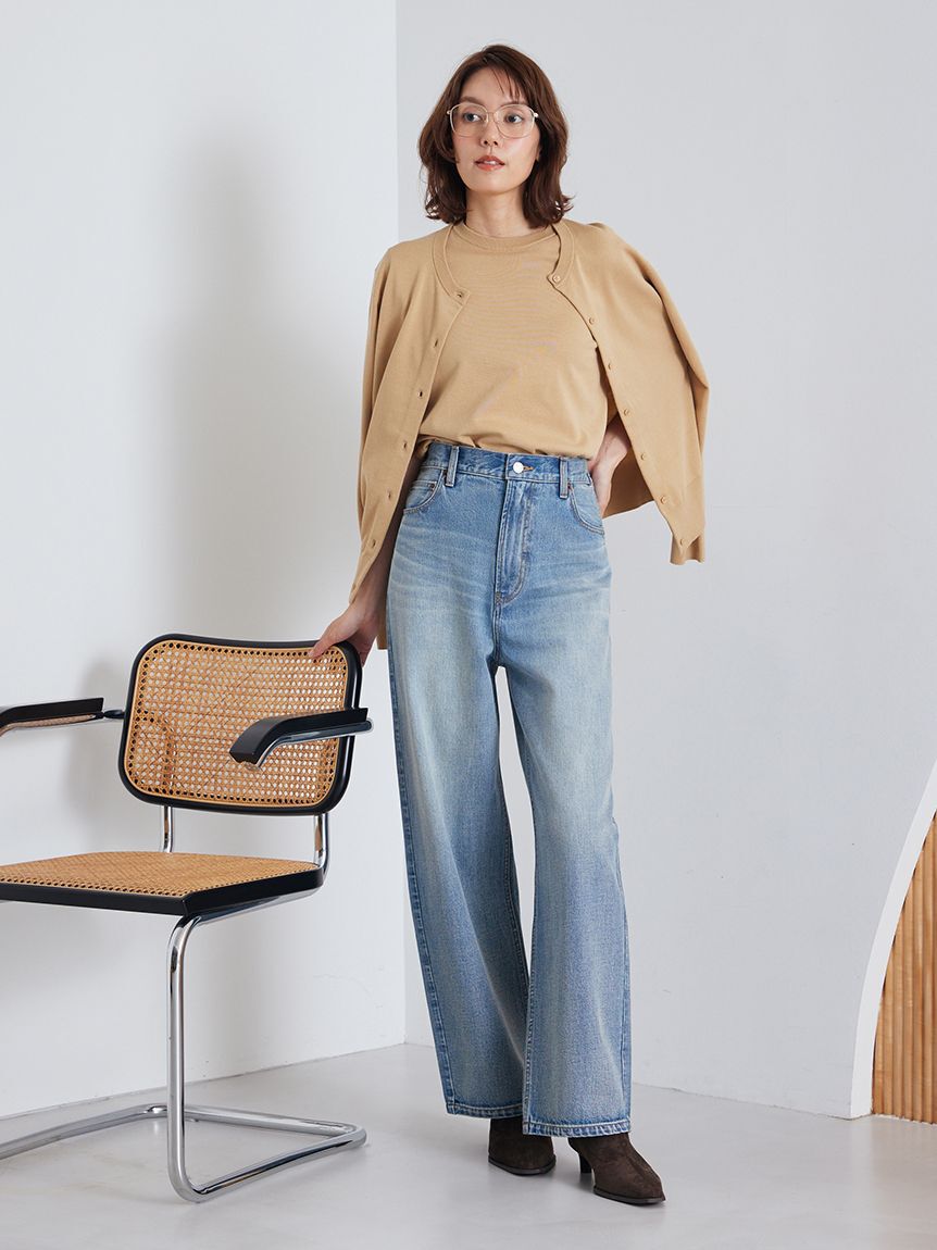 Mila Owen「ハイライズルーズフィットバギーデニムパンツ」|デニム|