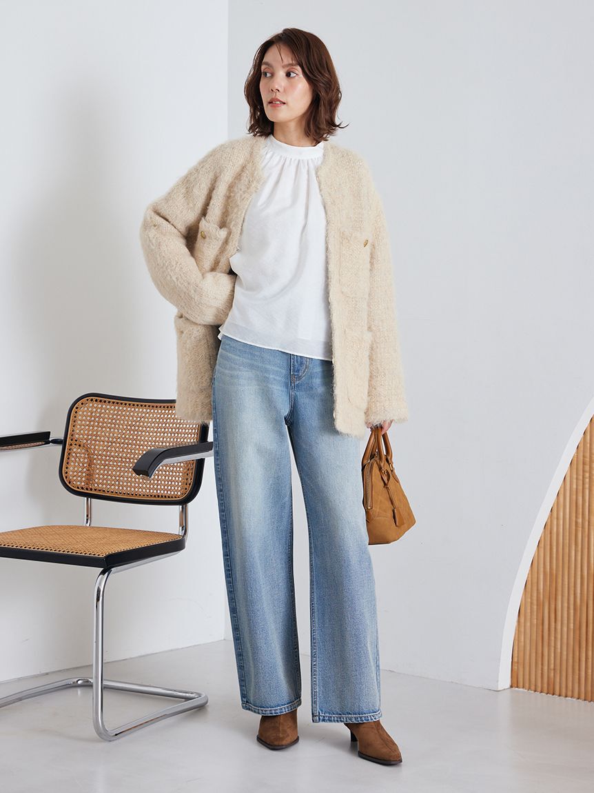 Mila Owen「ハイライズルーズフィットバギーデニムパンツ」|デニム|