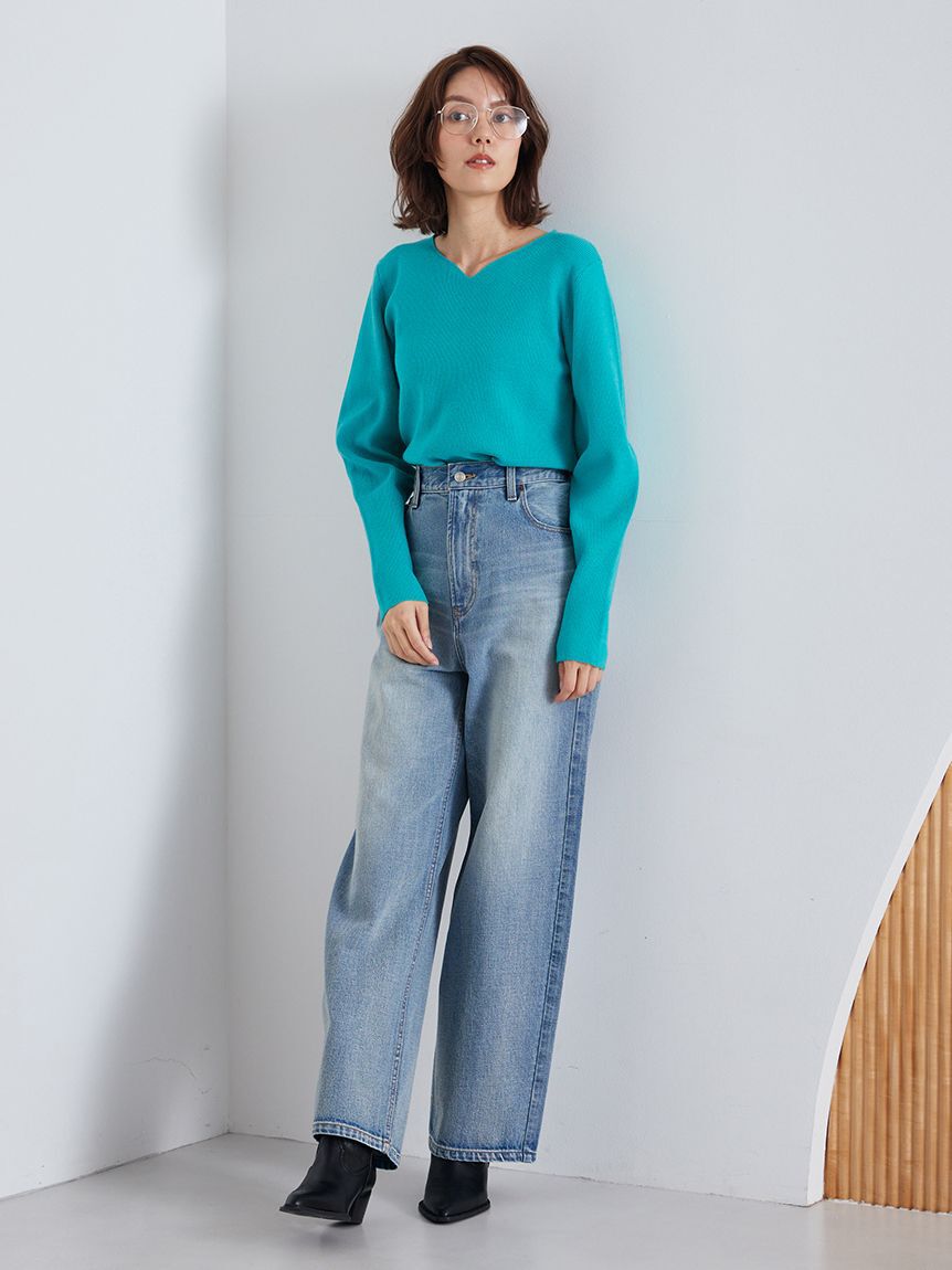 Mila Owen「ハイライズルーズフィットバギーデニムパンツ」|デニム|