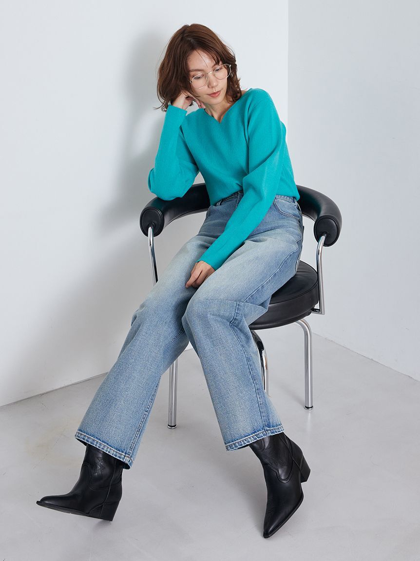 Mila Owen「ハイライズルーズフィットバギーデニムパンツ」|デニム|