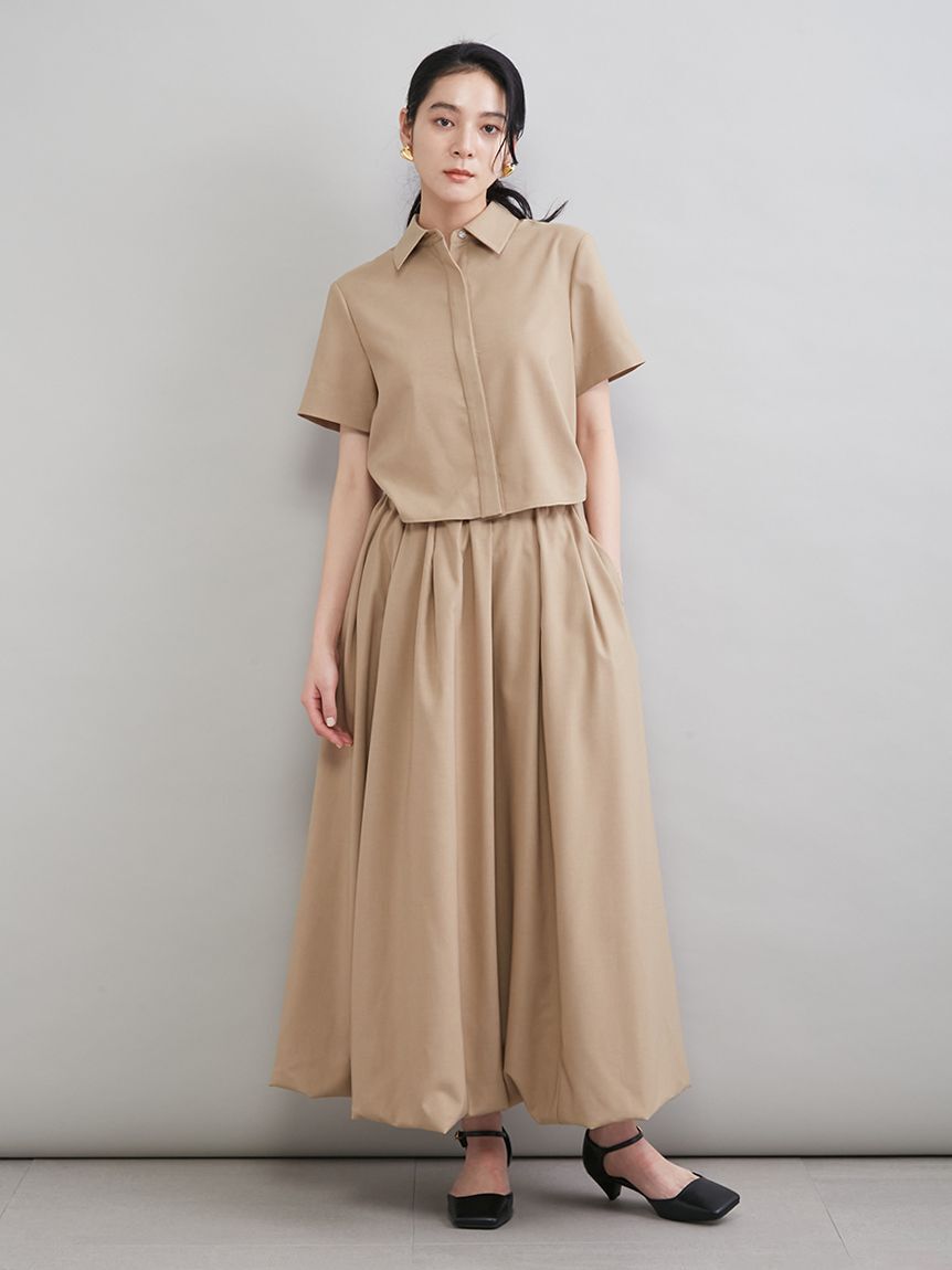 Mila Owen「リネン混バルーンシャツワンピース」|ワンピース|