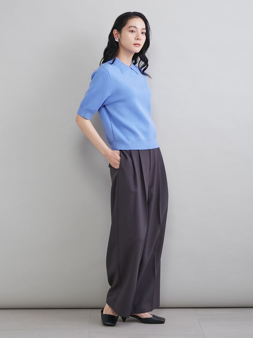 Mila Owen「スカラップレース衿ニットプルオーバー」|ニット・セーター|