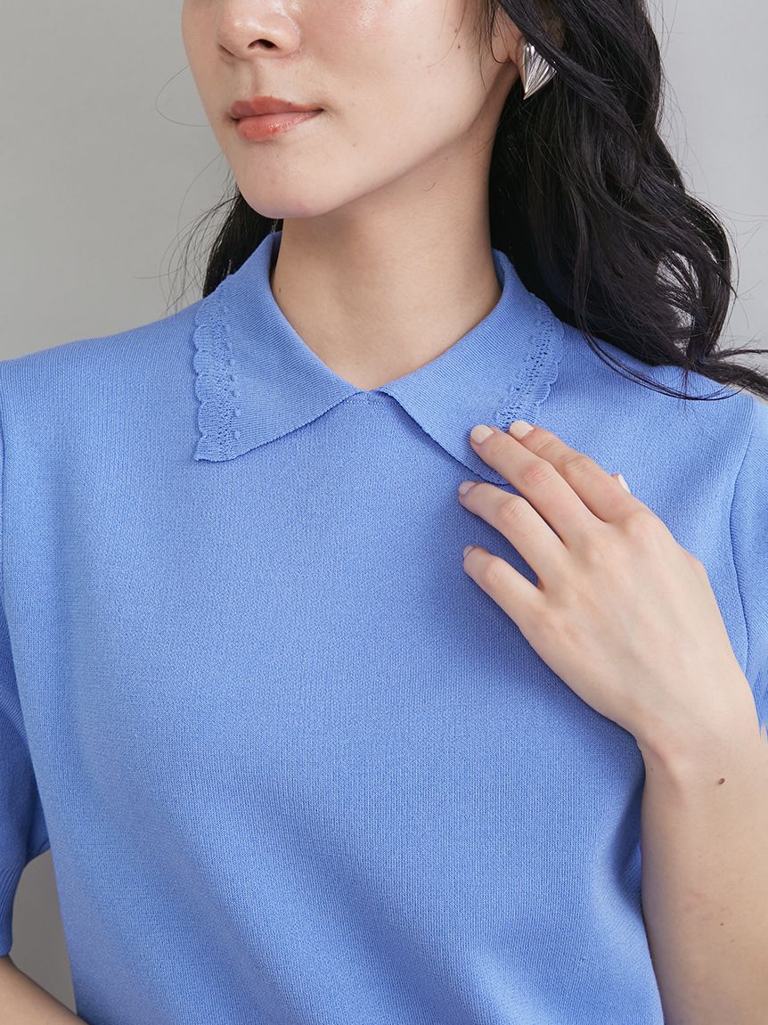 Mila Owen「スカラップレース衿ニットプルオーバー」|ニット・セーター|