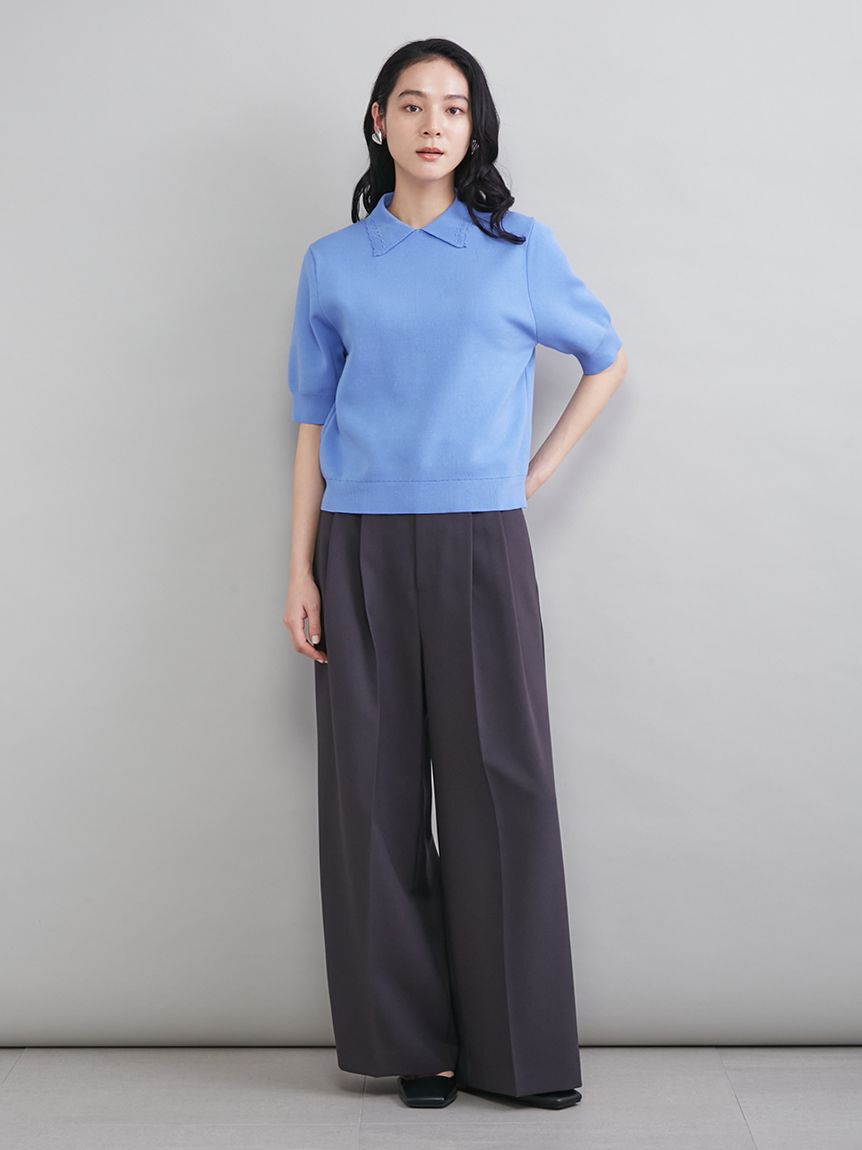 Mila Owen「スカラップレース衿ニットプルオーバー」|ニット・セーター|