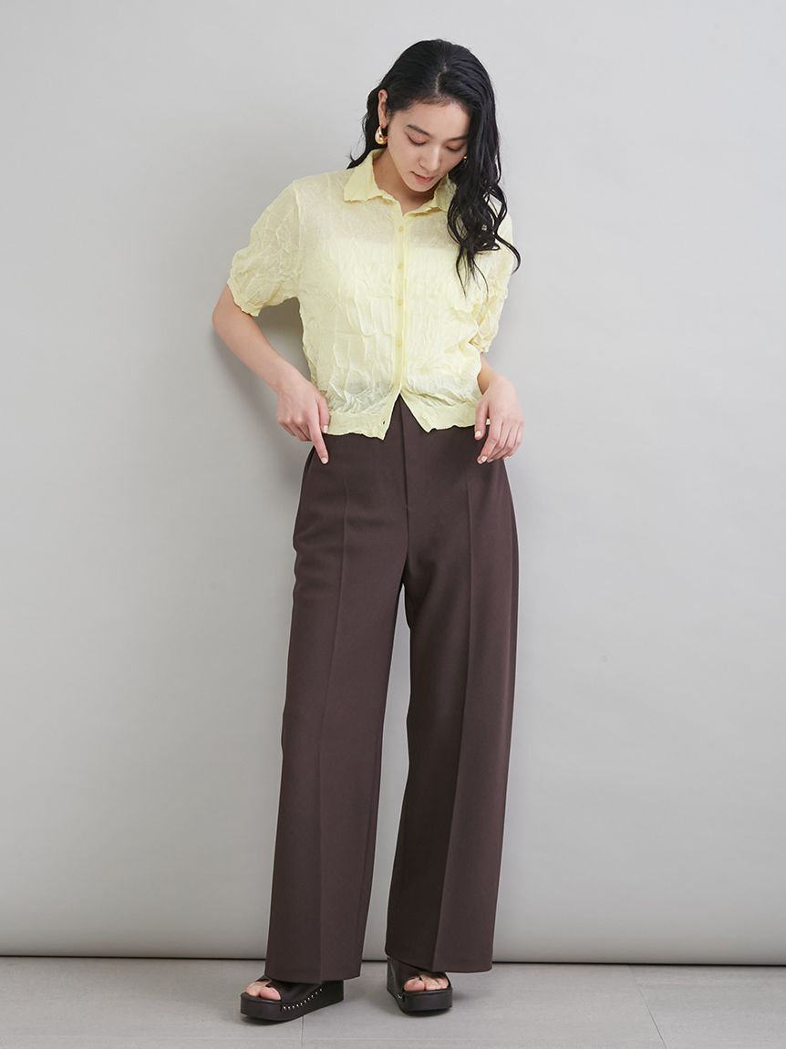 Mila Owen「ウエストゴムワイドイージーパンツ」|チノ|