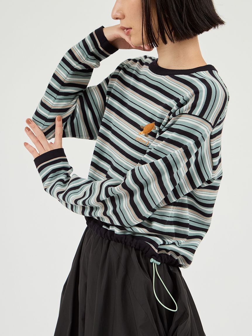 emmi atelier「【Global warming】ボーダーニットトップス」|ニット・セーター|