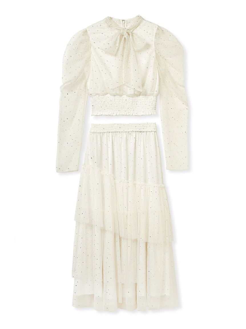 FURFUR「【WEB・一部店舗限定カラー】セパレートラメチュールドレス」|ドレス|