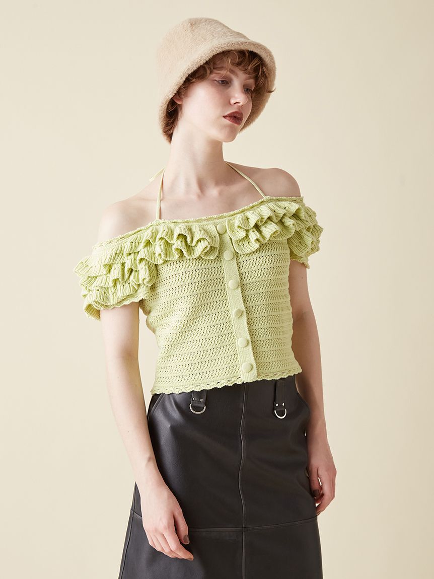 FURFUR「フリルデザインニットトップス」|ニット・セーター|