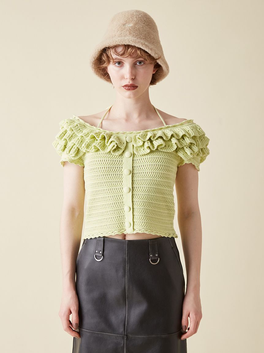 FURFUR「フリルデザインニットトップス」|ニット・セーター|