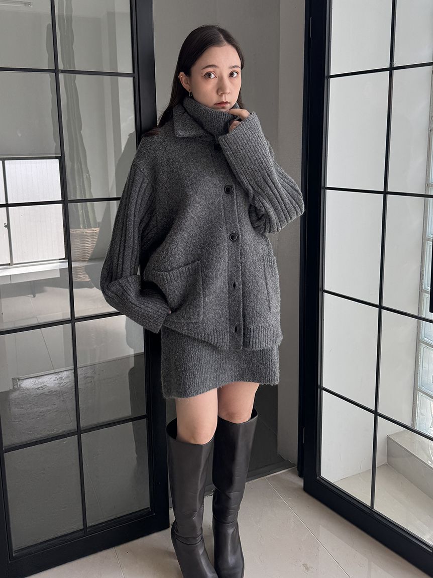 SNIDEL「ステンカラーニットジャケットカーディガン」|カーディガン|