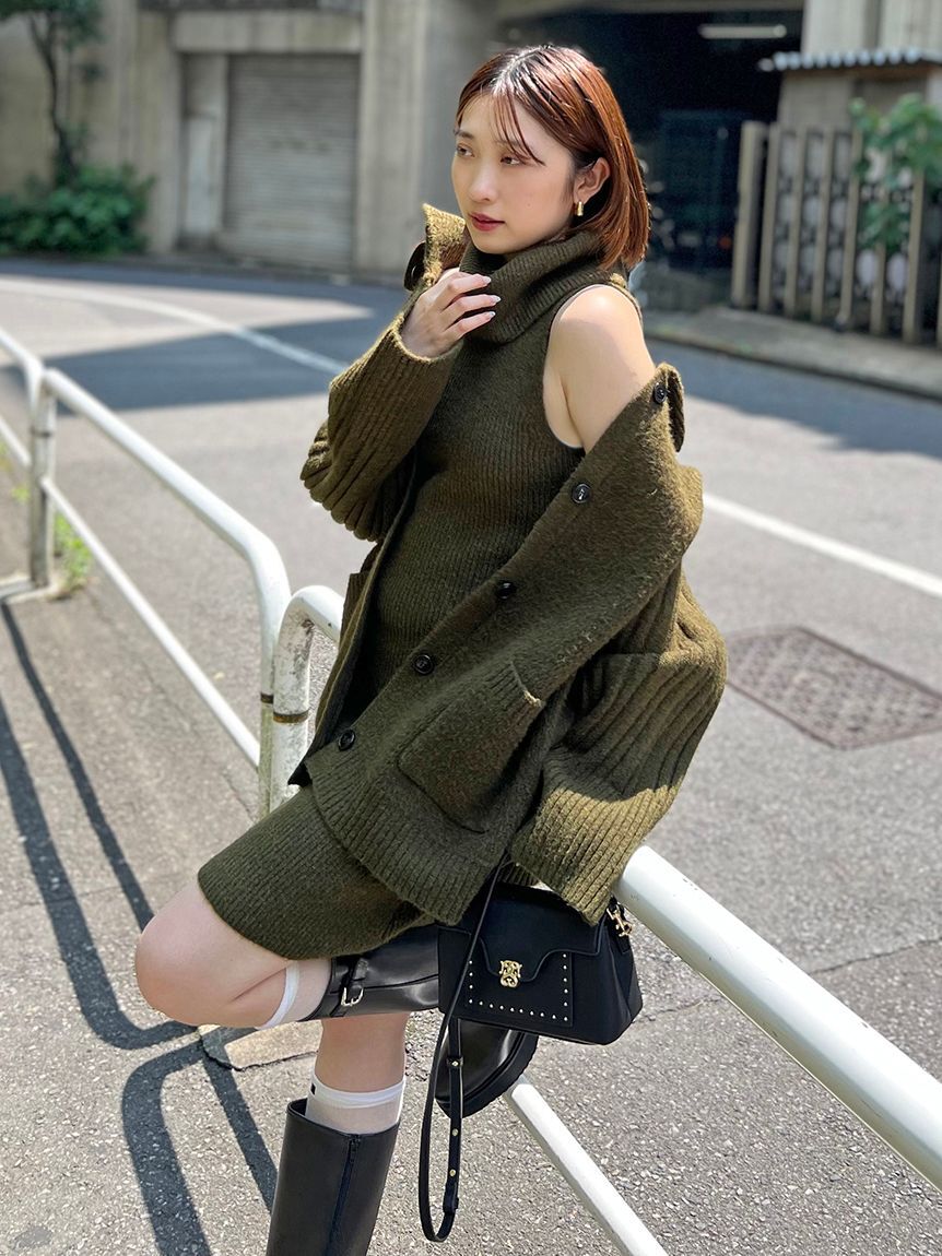 SNIDEL「ステンカラーニットジャケットカーディガン」|カーディガン|