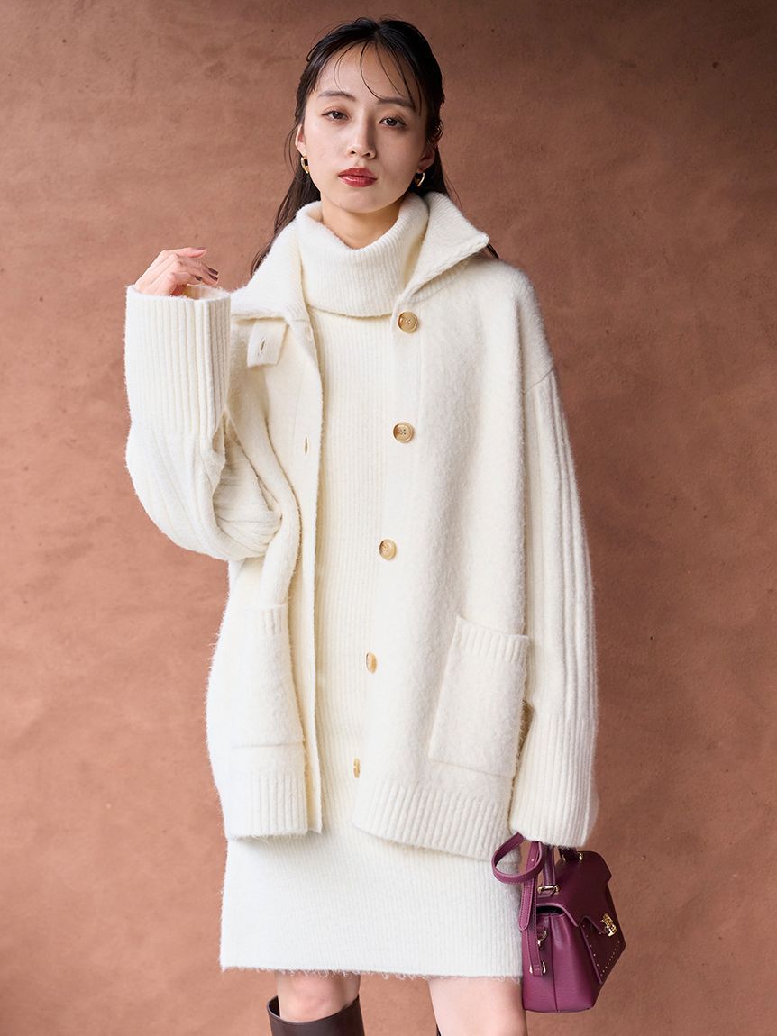 SNIDEL「ステンカラーニットジャケットカーディガン」|カーディガン|