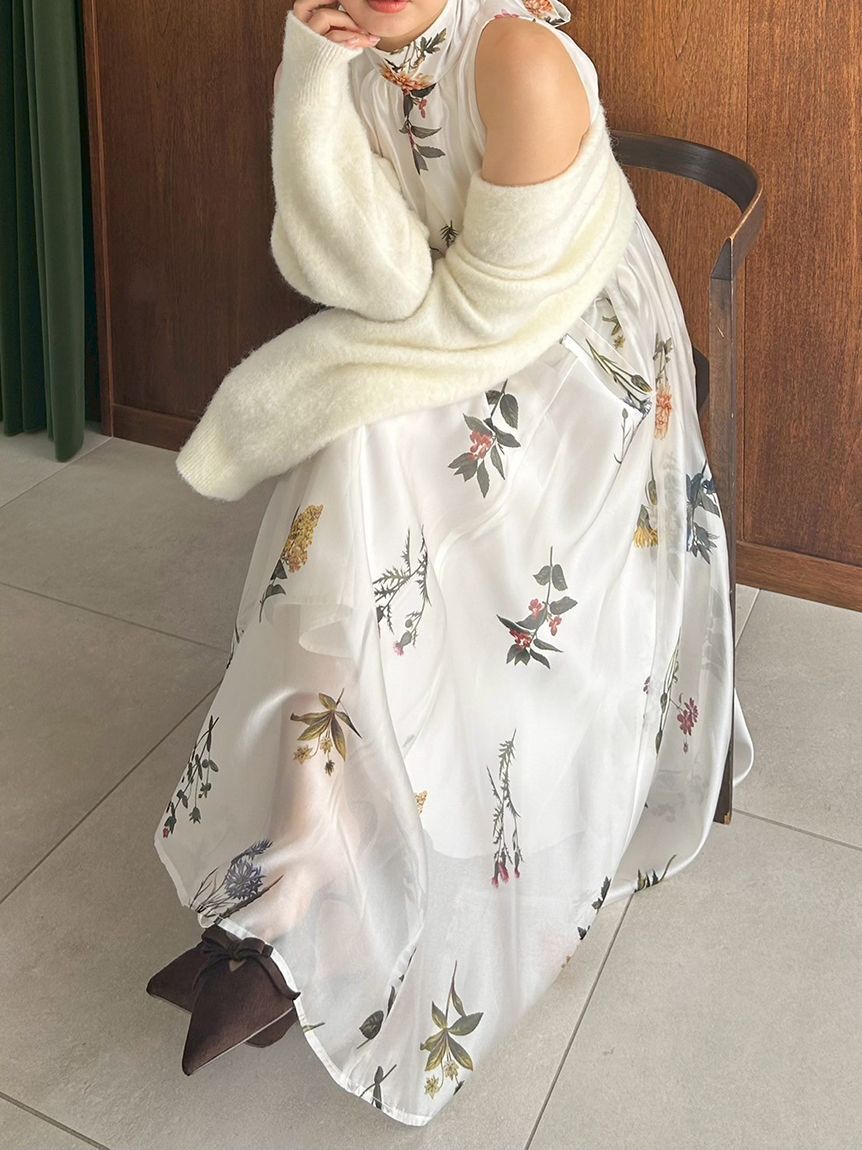 SNIDEL「Sustainableフラワーモチーフワンピース&times;ボレロセット」|ワンピース|