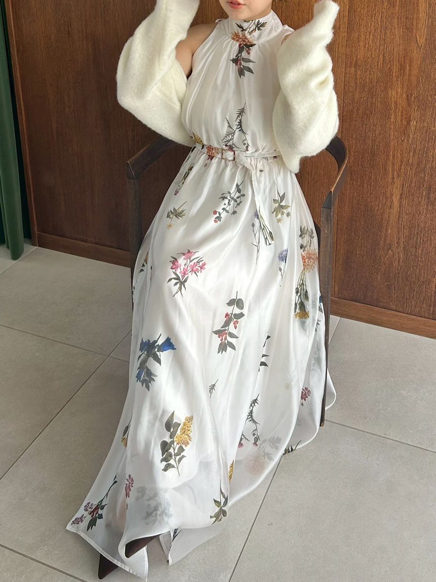 SNIDEL「Sustainableフラワーモチーフワンピース&times;ボレロセット」|ワンピース|