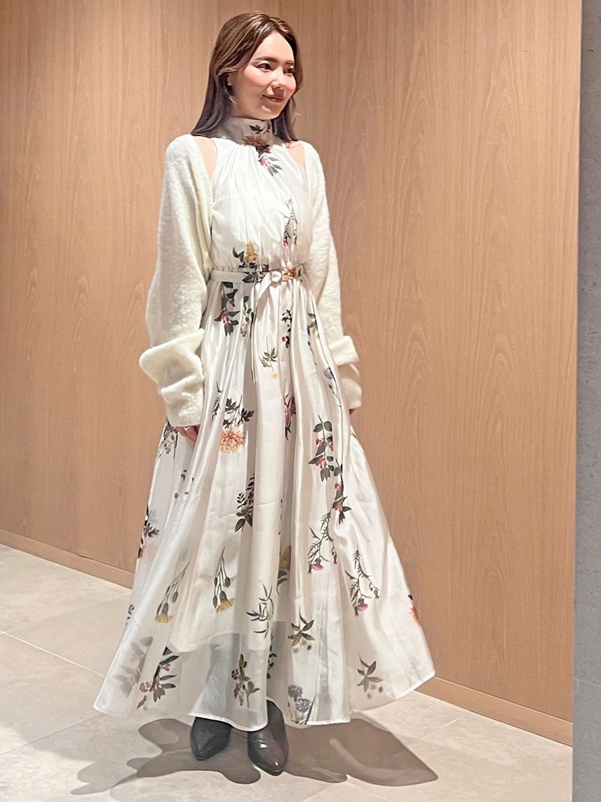 SNIDEL「Sustainableフラワーモチーフワンピース&times;ボレロセット」|ワンピース|